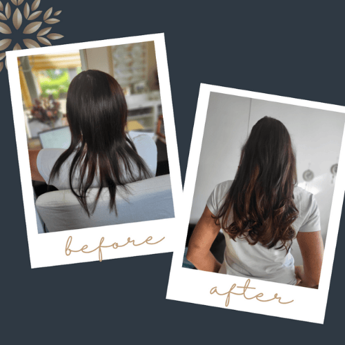 Haarverlängerung Vorher-Nachher Bild 1